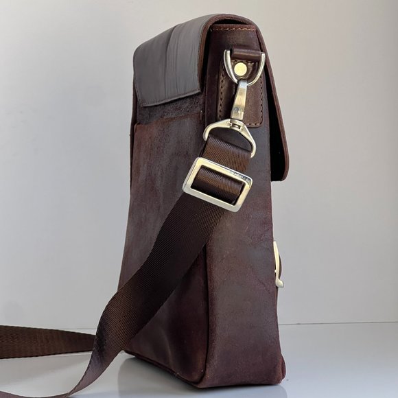 DORSA Leather & Luxury Brown Crossbody Messenger Bag NEW NWT - Picture 7 of 16